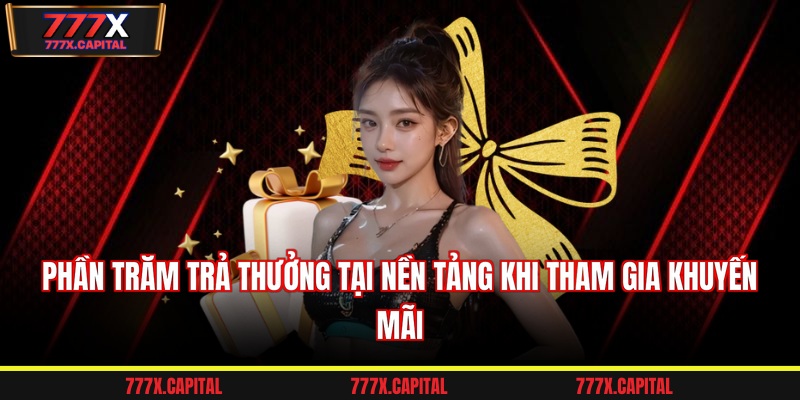 Phần trăm trả thưởng tại nền tảng khi tham gia khuyến mãi